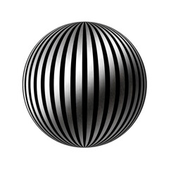 Obraz premium A sphere, dark gray/black striped, smooth, symmetrical