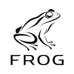 Cute green cartoon frog sitting on a leaf isolated on white background