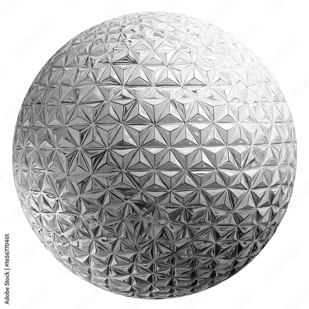 Poster sphere with intricate,faceted design
