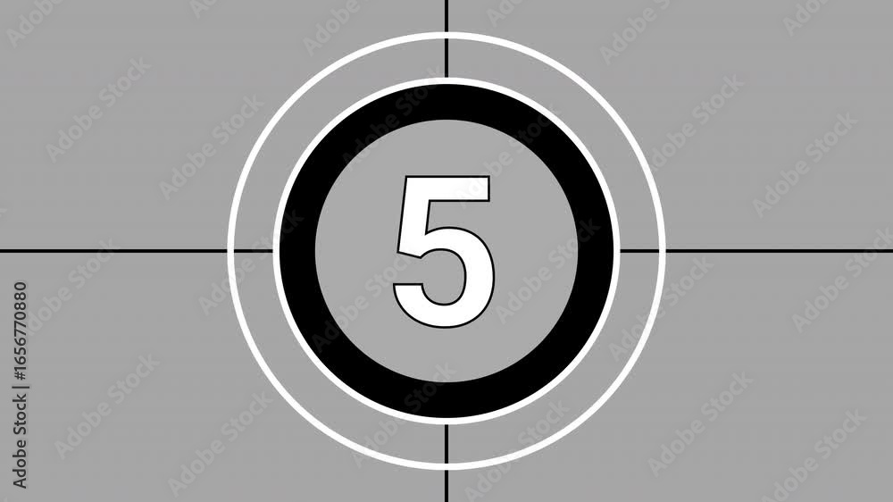 Poster 10 seconds old film countdown animation with black background. countdown movie from 10 to 0 number. 