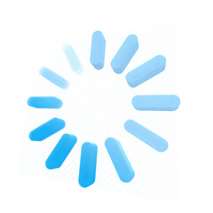 3D loading and hand prints on white background.