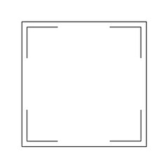 Obraz premium Black thin line square frame element..