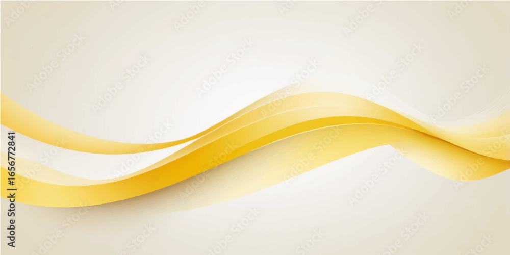 Poster abstract yellow wave background with flowing lines and modern design elements