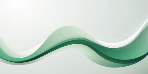 Abstract green wave background with flowing lines and modern design elements