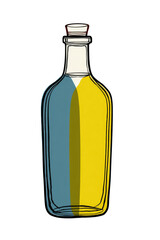 Bottle of oil, two-tone, graphic design
