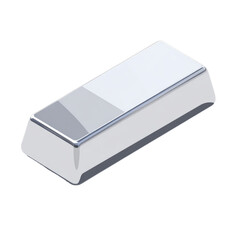 Rectangular, polished, silver bar