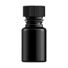 Fototapeta premium Black plastic bottle, ribbed lid