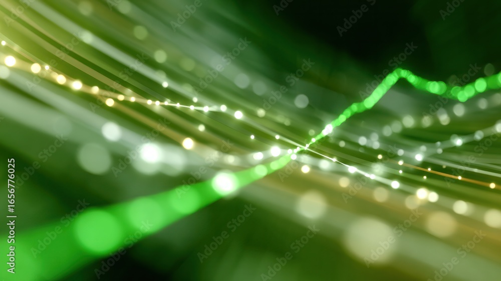 Poster dynamic data stream: an abstract visual of intertwined light trails, representing the flow of inform