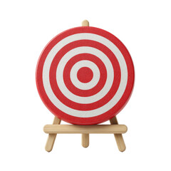 Red target icon on easel