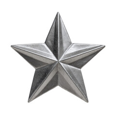 Obraz premium Metallic five-pointed star, sharply defined facets