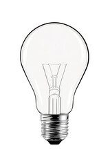 A clear incandescent lightbulb