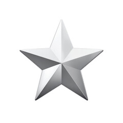 Obraz premium Silver star, 5-pointed, detailed, metallic