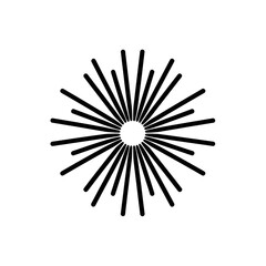 Obraz premium Circular radiating lines, black on black background