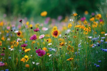 Vibrant wildflowers in a meadow