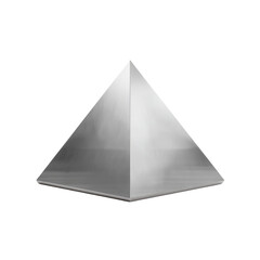 A smooth, light gray pyramid