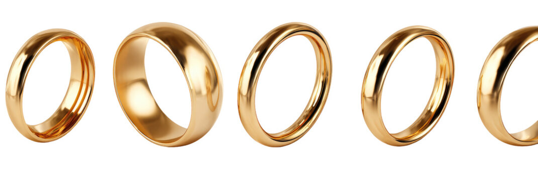 Five golden rings in a horizontal row