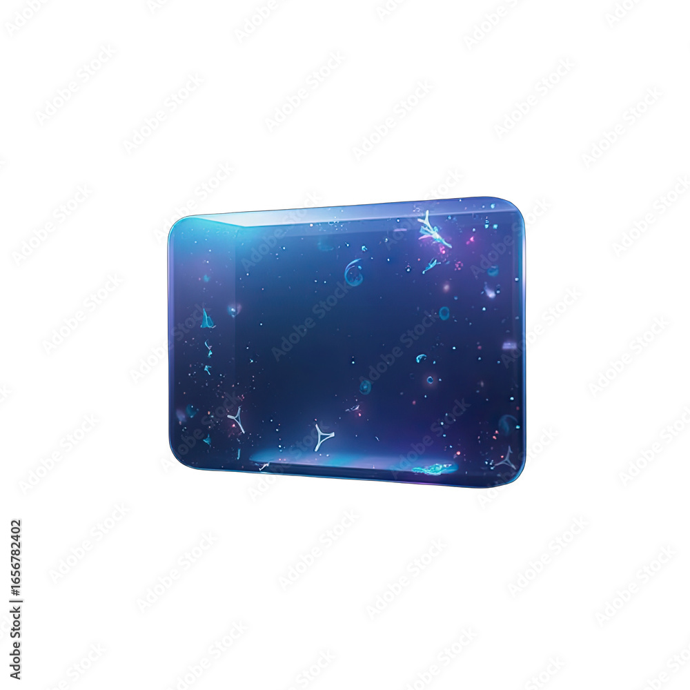 Poster abstract digital image of a translucent rectangular prism.