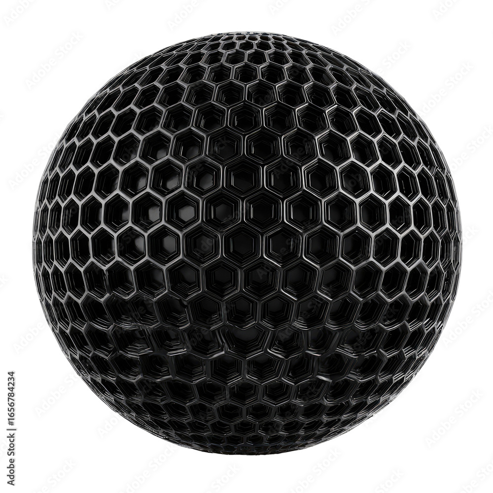Fototapete dark sphere with a hexagonal grid pattern
