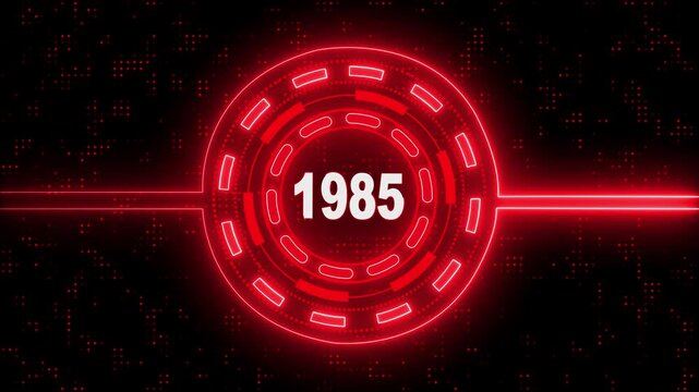Virtual Technology Timeline Intro &ndash; 1985 Highlight. Cyber Technology Digital Timeline Motion Graphic &ndash; 1985