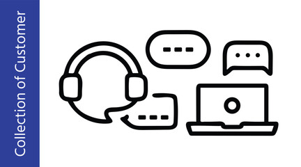 Diverse Customer Service Agent Icons – Multicultural Support Vector.