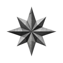 Obraz premium A stylized, eight-pointed star, stone-like texture, 3D effect