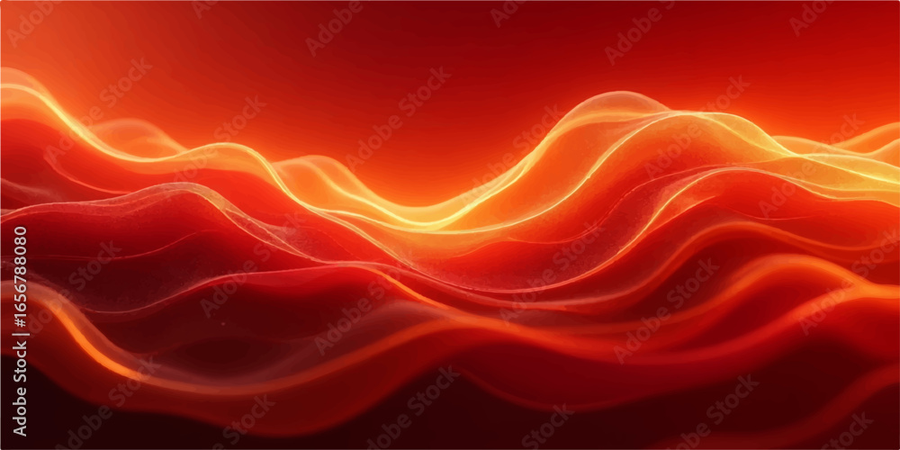 Aufkleber abstract red waves with flowing lines create a vibrant, artistic background with a dynamic sense of 