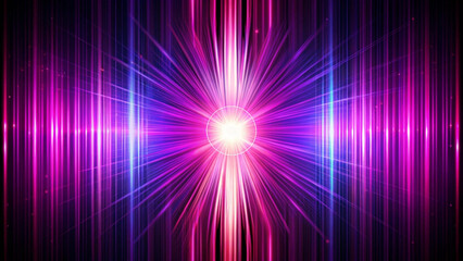 Obraz premium Vibrant purple and pink light rays emanating from a central glowing point
