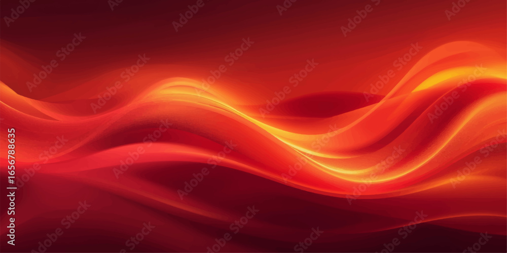Poster flowing red silk waves create a soft abstract texture background design with a beautiful light and m