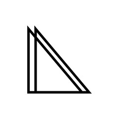 Triangle clip art design on plain white transparent isolated background for card, shirt, hoodie, sweatshirt, apparel, tag, mug, icon, poster or badge