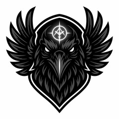 Obraz premium Occult raven head mascot logo