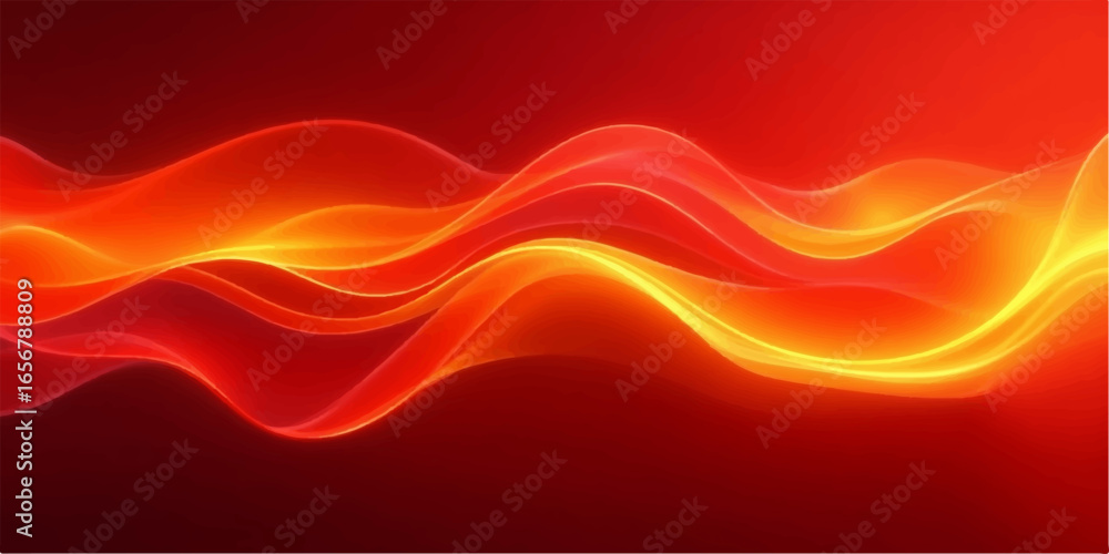 Aufkleber abstract vector illustration of red and orange flowing wave lines in a motion design pattern for a f