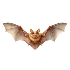 Obraz premium Halloween watercolor bat flying isolated on transparent background