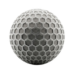 Gray sphere with a repeating hexagonal grid pattern