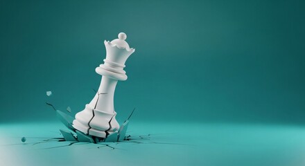 Cracked White Chess Queen, Game Over