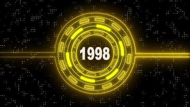 Virtual Technology Timeline Intro &ndash; 1998 Highlight. Cyber Technology Digital Timeline Motion Graphic &ndash; 1998