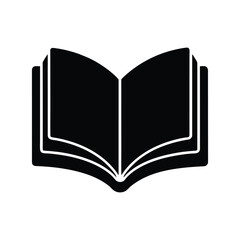 Black open book icon with white pages and cover lines reading literature 1
