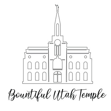 Bountiful Temple, Utah LDS Temple Sketch, Laser cut files, Temples Silhouette, Religious Vector, Cricut, 