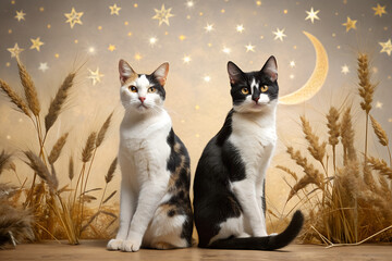cats in the snow