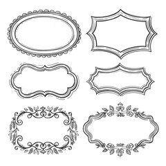 Set of vintage frames, Decorative Label Frame Borders Collection