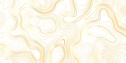  abstract topographic map with golden lines on a white background, creating an elegant and flowing abstract pattern for design purposes