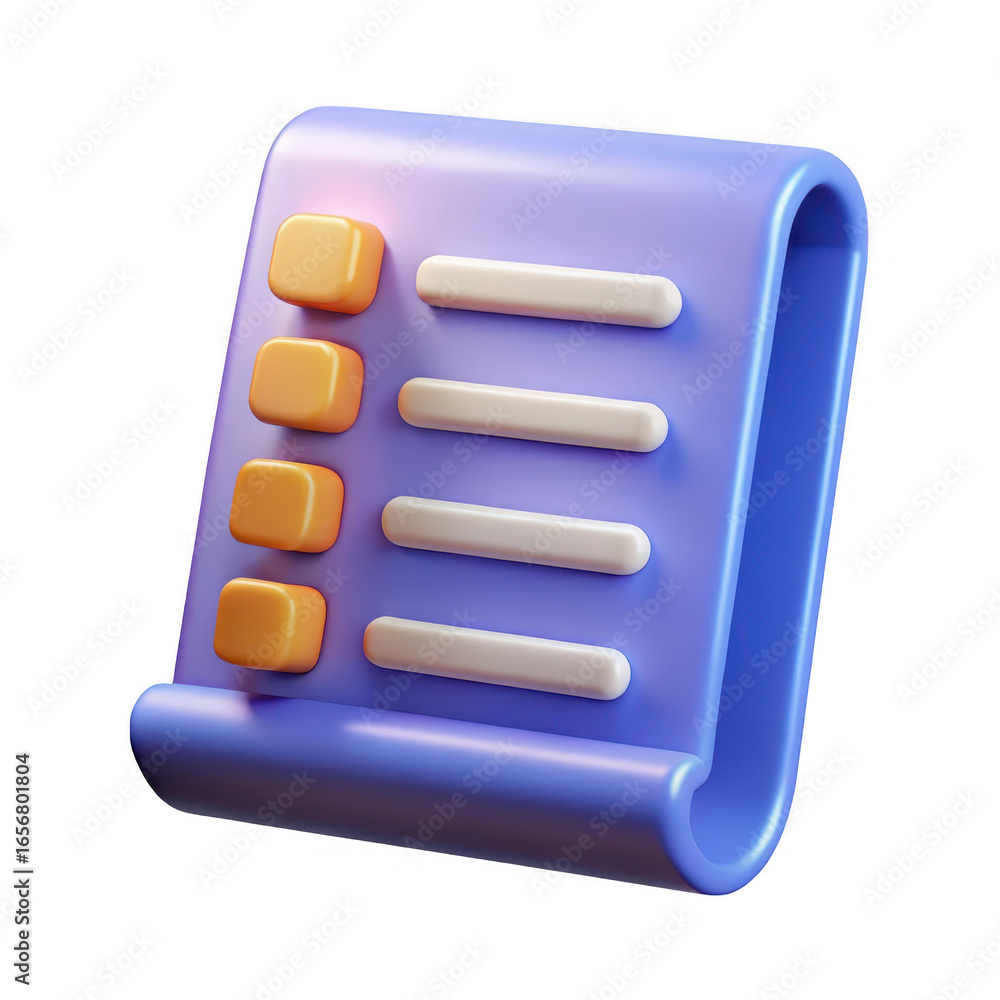 Poster 3d checklist icon isolated on transparent background