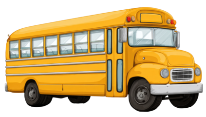 Cartoon yellow school bus
