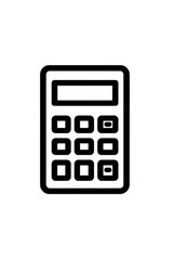 Simple black and white calculator icon