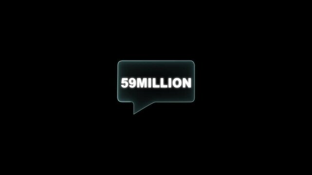 59 Million isolated on background.59  million 3d rendering text effect transparent