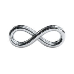Shiny silver infinity symbol. 3D render