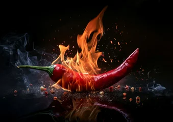 Plexiglas schilderij Hete pepers red hot chili peppers  © Marina