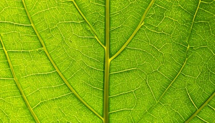 Close-up of a vibrant green leaf's veins