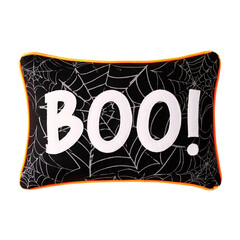 Halloween boo pillow with cobwebs isolated on transparent background