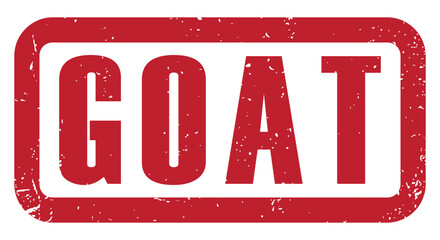 goat text rubber stamp effect, distressed grunge texture, isolated vector, transparent background, greatest of all time, hero, champion
