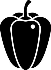 A Bell Pepper Minimalist Vector Icon Solid Black